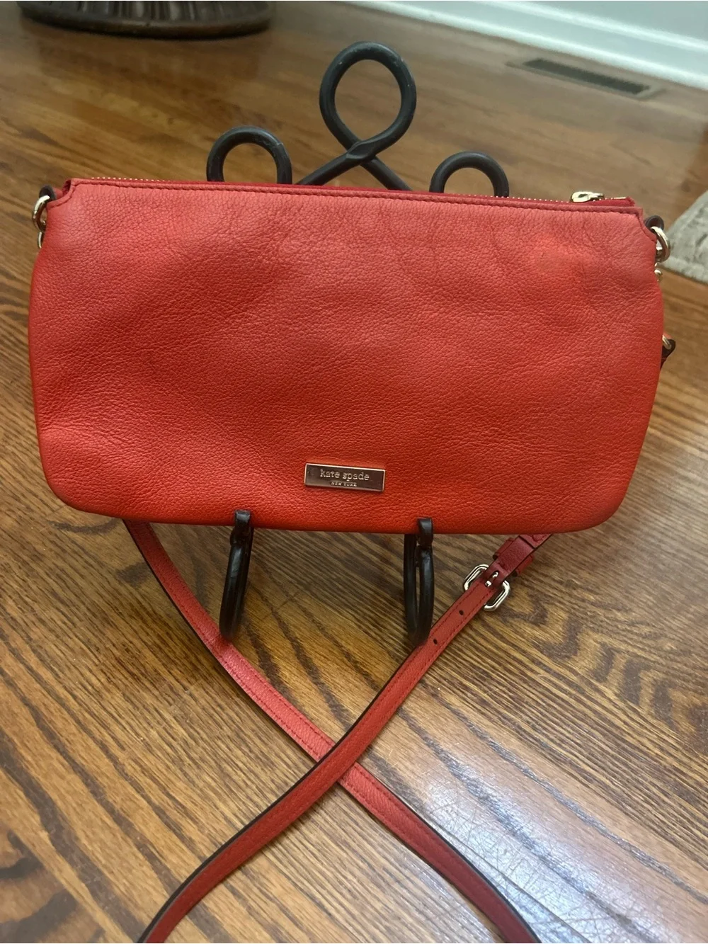 Kate Spade Bow Terrace Celina Red Pebbled Leather Crossbody Bag